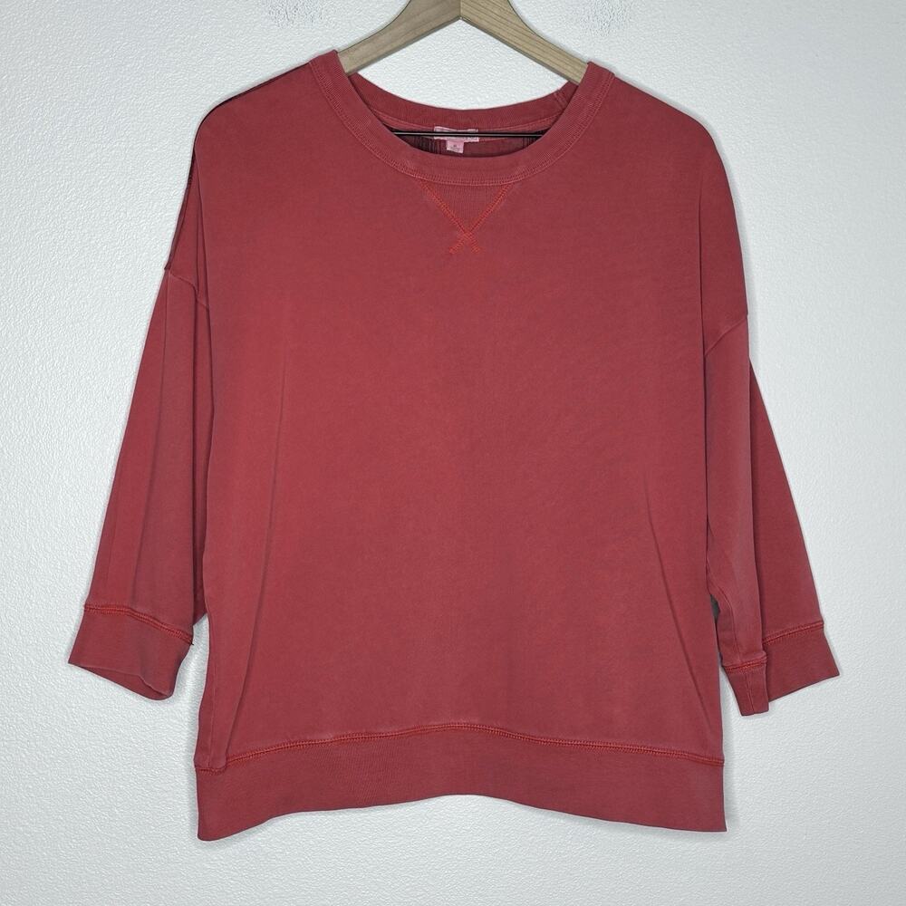 Vintage Y2K Gap 100% Cotton Crewneck Sweatshirt Red Plaid Sz M Cabincore Preppy